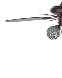 Beliani Tuuletinvalaisin 3 Polttimoa Tumma Puu/Ruskea Heilong Best Sale