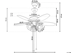 Beliani Tuuletinvalaisin 3 Polttimoa Tumma Puu/Kulta Nadela Sale