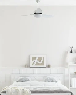 Beliani Tuuletinvalaisin Metalli Valkoinen Toplica Discount