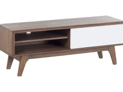 Beliani Tv-Taso 4 Hyllya Tumma Puu/Valkoinen Buffalo Outlet