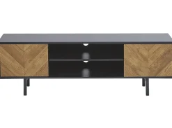 Beliani Tv-Taso 2 Kaappia 2 Hyllya Musta/Vaalea Puu Salina Best