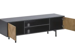 Beliani Tv-Taso 2 Kaappia 2 Hyllya Musta/Vaalea Puu Salina Best