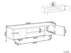 Beliani Tv-Taso 2 Kaappia 2 Hyllya Musta/Vaalea Puu Salina Best