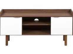 Beliani Tv-Taso 2 Kaappia 2 Hyllya Tumma Puu/Valkoinen Madera Best Sale
