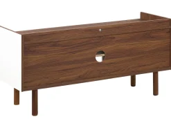 Beliani Tv-Taso 2 Kaappia 2 Hyllya Tumma Puu/Valkoinen Madera Best Sale