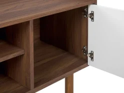 Beliani Tv-Taso 2 Kaappia 2 Hyllya Tumma Puu/Valkoinen Madera Best Sale