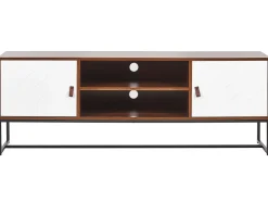 Beliani Tv-Taso 2 Kaappia 2 Hyllya Tumma Puu/Valkoinen Nueva Cheap