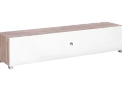 Beliani Tv-Taso 2 Kaappia 2 Hyllya Vaalea Puu/Valkoinen Lincoln Shop