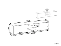 Beliani Tv-Taso 2 Kaappia 2 Hyllya Vaalea Puu/Valkoinen Lincoln Shop