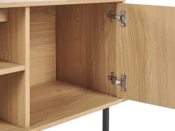 Beliani Tv-Taso 2 Kaappia 3 Hyllya Vaalea Puu/Valkoinen Palmer Best