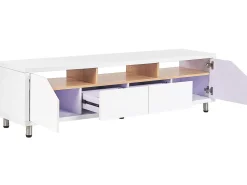 Beliani Tv-Taso 2 Kaappia 2 Laatikkoa Valkoinen/Vaalea Puu Cinci Cheap