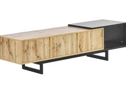 Beliani Tv-Taso 2 Kaappia 2 Laatikkoa Vaalea Puu/Musta Fiora Outlet