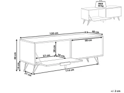 Beliani Tv-Taso 2 Kaappia Harmaa/Musta Halston Cheap