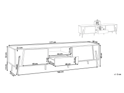Beliani Tv-Taso 2 Kaappia Laatikko Vaaleanharmaa/Musta Blackpool Hot