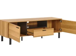 Beliani Tv-Taso 2 Kaappia Laatikko Vaalea Puu/Musta Claremont Shop