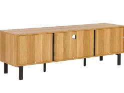 Beliani Tv-Taso 2 Kaappia Laatikko Vaalea Puu/Musta Claremont Shop