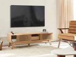 Beliani Tv-Taso 2 Kaappia Laatikko Vaalea Puu Detroit Sale