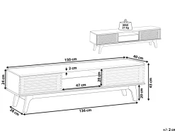 Beliani Tv-Taso 2 Kaappia Laatikko Vaalea Puu Detroit Sale