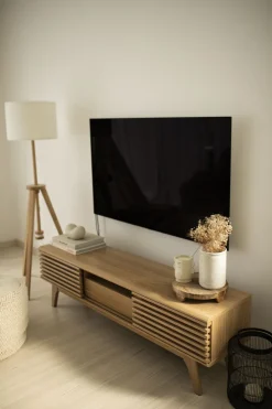 Beliani Tv-Taso 2 Kaappia Laatikko Vaalea Puu Detroit Sale