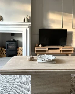 Beliani Tv-Taso 2 Kaappia Laatikko Vaalea Puu Detroit Sale