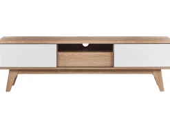 Beliani Tv-Taso 2 Kaappia Laatikko Vaalea Puu/Valkoinen Eerie Store