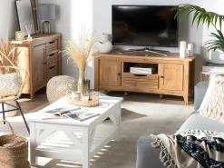 Beliani Tv-Taso 2 Kaappia Laatikko Vaalea Puu Agora Fashion