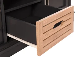 Beliani Tv-Taso 2 Kaappia Laatikko Vaalea Puu/Tummanharmaa Garet Shop