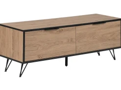 Beliani Tv-Taso 2 Kaappia Vaalea Puu/Musta Halston Shop