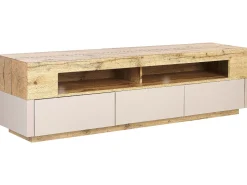 Beliani Tv-Taso 3 Laatikko 2 Hyllya Vaalea Puu/Beige Antonio Flash Sale