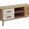 Beliani Tv-Taso 4 Laatikkoa 2 Hyllya Vaalea Puu Florida Online