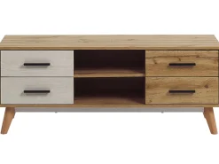 Beliani Tv-Taso 4 Laatikkoa 2 Hyllya Vaalea Puu Florida Online