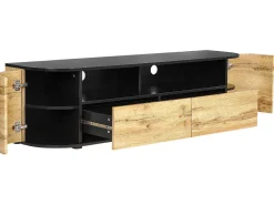 Beliani Tv-Taso 2 Laatikkoa 2 Kaappia Vaalea Puu/Musta Jerome Cheap
