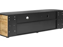 Beliani Tv-Taso 2 Laatikkoa 2 Kaappia Vaalea Puu/Musta Jerome Cheap