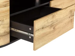 Beliani Tv-Taso 2 Laatikkoa 2 Kaappia Vaalea Puu/Musta Jerome Cheap