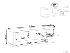 Beliani Tv-Taso 2 Laatikkoa Hylly Valkoinen/Musta Spokan Discount