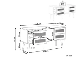 Beliani Tv-Taso 4 Laatikkoa Hylly Vaalea Puu Perote Discount