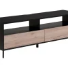 Beliani Tv-Taso 2 Laatikkoa Vaalea Puu/Musta Sydney Fashion