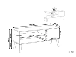 Beliani Tv-Taso Kaappi 2 Hyllya Tumma Puu Vanler Store