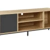 Beliani Tv-Taso Kaappi 3 Hyllya Vaalea Puu/Harmaa Moines Flash Sale