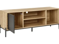 Beliani Tv-Taso Kaappi 3 Hyllya Vaalea Puu/Harmaa Moines Flash Sale