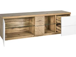 Beliani Tv-Taso Kaappi 2 Laatikkoa Vaalea Puu/Valkoinen Farada Sale