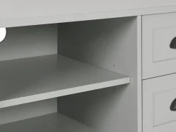 Beliani Tv-Taso Kaappi 2 Laatikkoa Vaaleanharmaa Honolulu Cheap