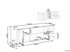 Beliani Tv-Taso Kaappi 2 Laatikkoa Vaaleanharmaa Honolulu Cheap