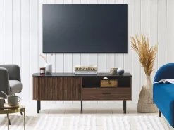 Beliani Tv-Taso Kaappi Laatikko Tumma Puu/Musta Jose Discount