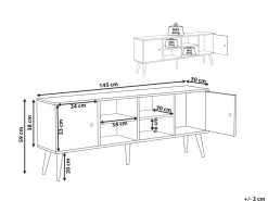 Beliani Tv-Taso Kumipuu 2 Kaappia 4 Hyllya Vaalea Puu Chandler Best