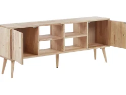 Beliani Tv-Taso Kumipuu 2 Kaappia 4 Hyllya Vaalea Puu Chandler Best