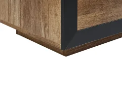 Beliani Tv-Taso Led-Valo Kaappi Laatikko Vaalea Puu/Musta Marana Shop