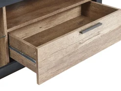 Beliani Tv-Taso Led-Valo Kaappi Laatikko Vaalea Puu/Musta Marana Shop