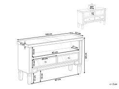 Beliani Tv-Taso Peililasi 2 Laatikkoa Hopea Nicea New