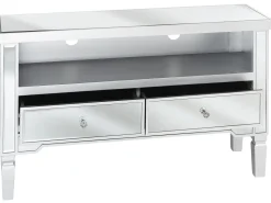 Beliani Tv-Taso Peililasi 2 Laatikkoa Hopea Nicea New